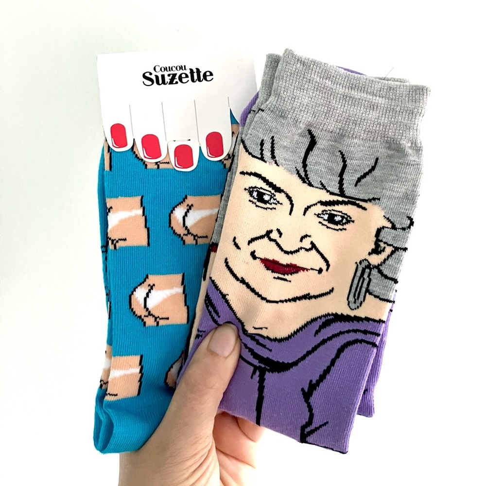 Golden Girls Dorothy & novelty bottoms socks set of 2